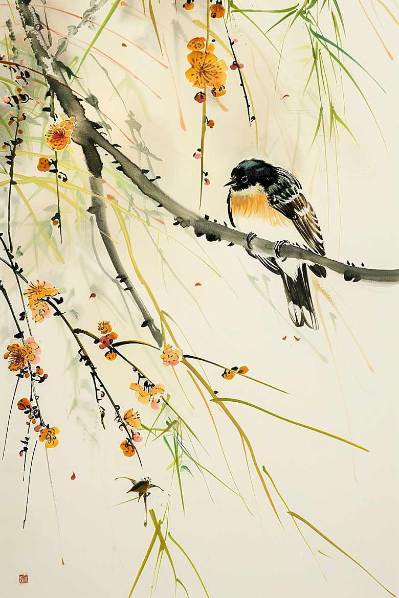燕子谷雨清明插画