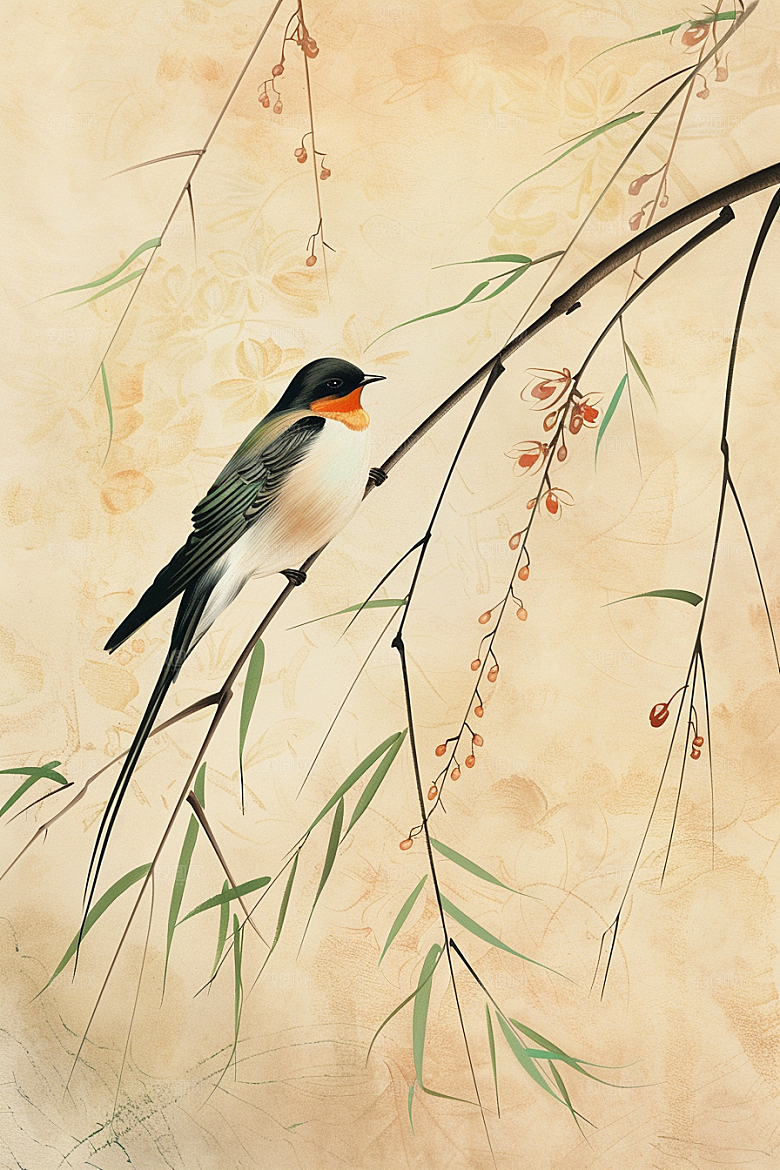 燕子高清谷雨插画
