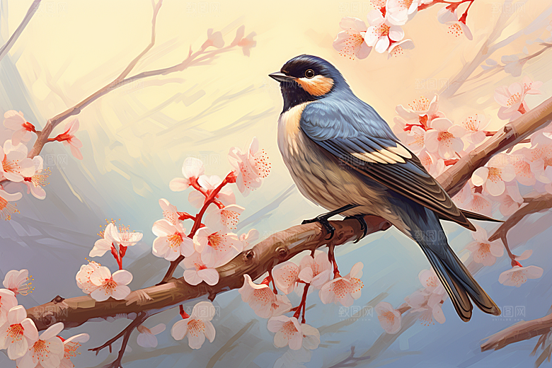 燕子传统清明插画