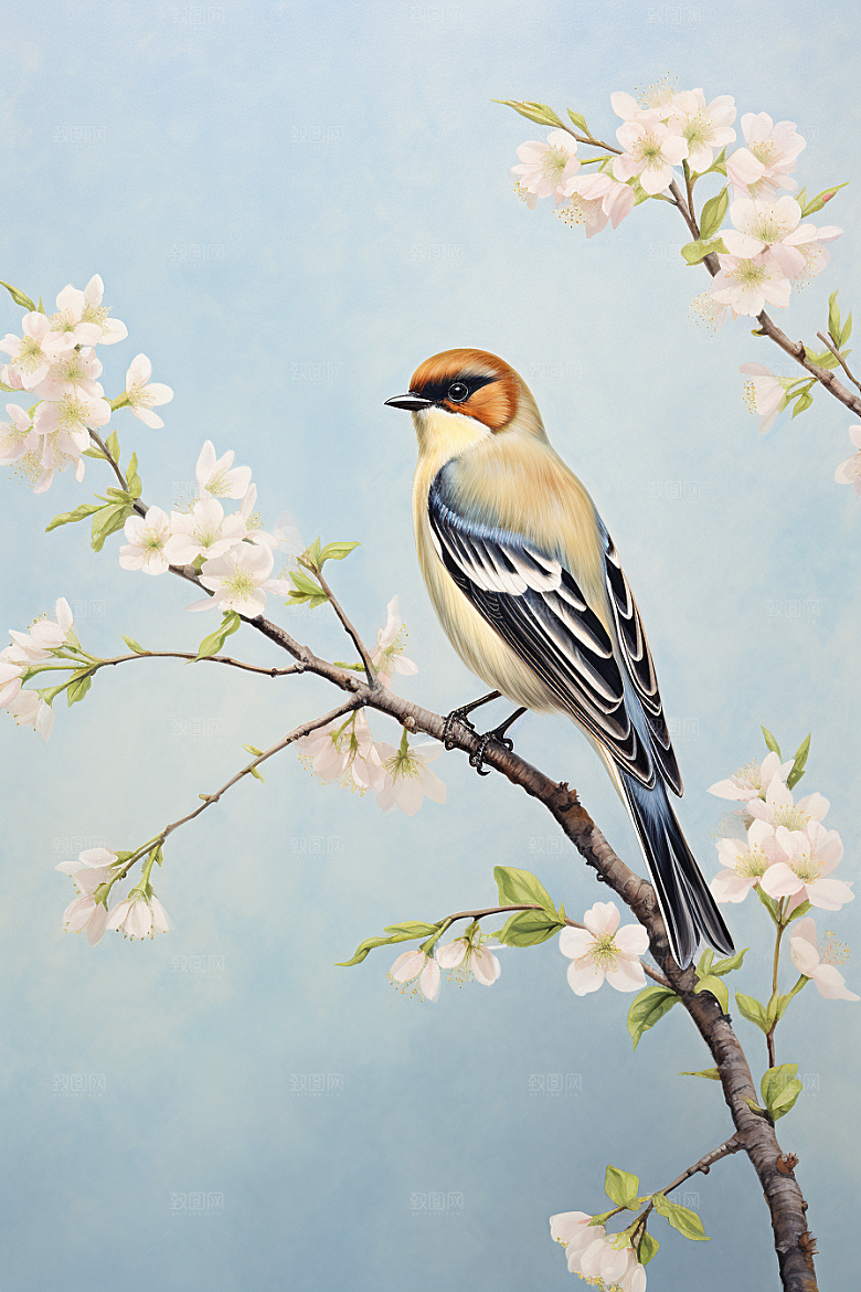 燕子清新清明插画