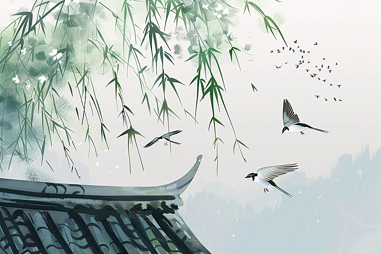 燕子春天春季插画