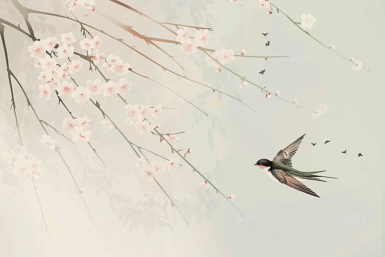 燕子高清中国风插画
