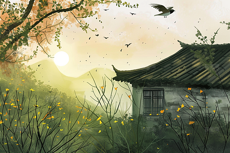 燕子高清春天插画