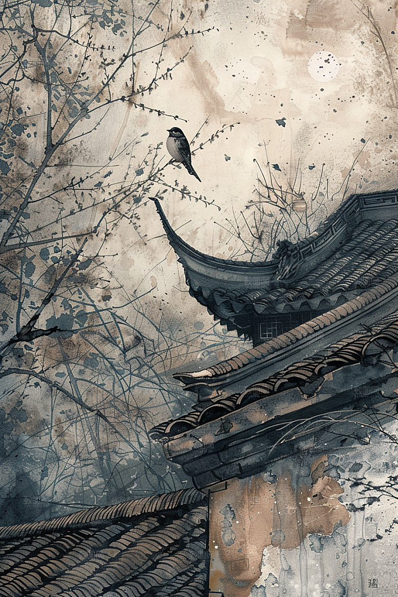 燕子清新春天插画