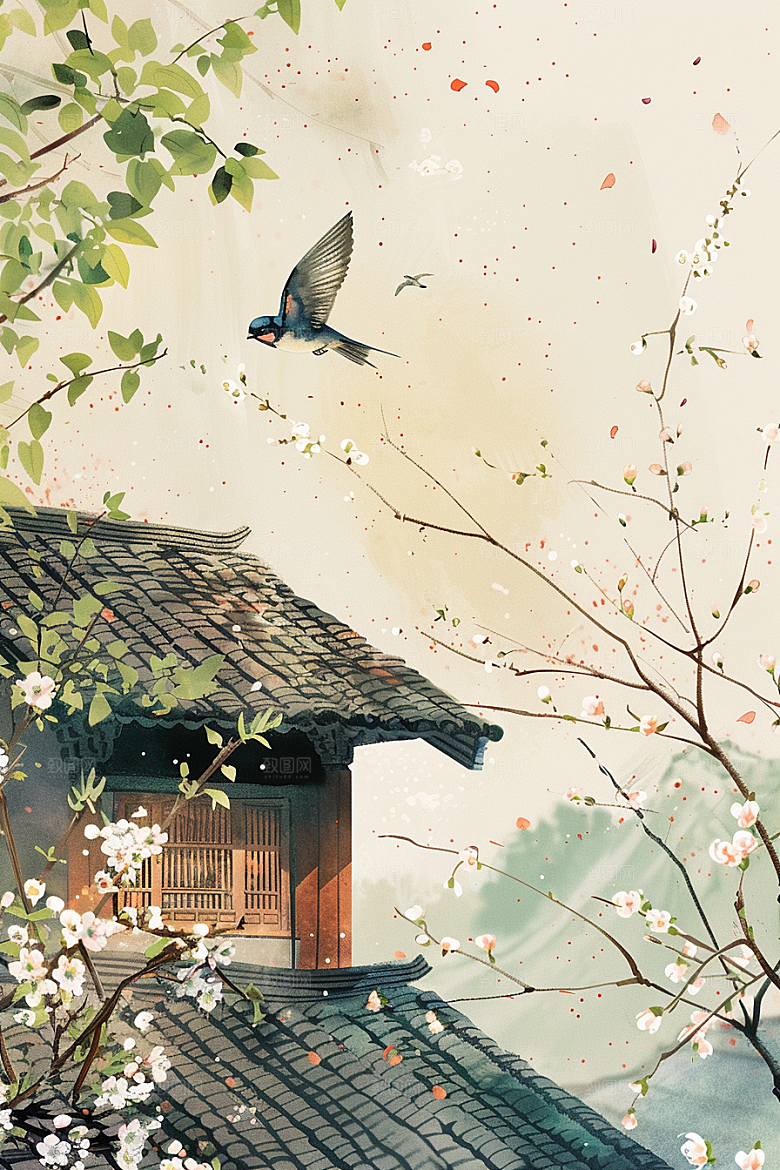 燕子春天春季插画