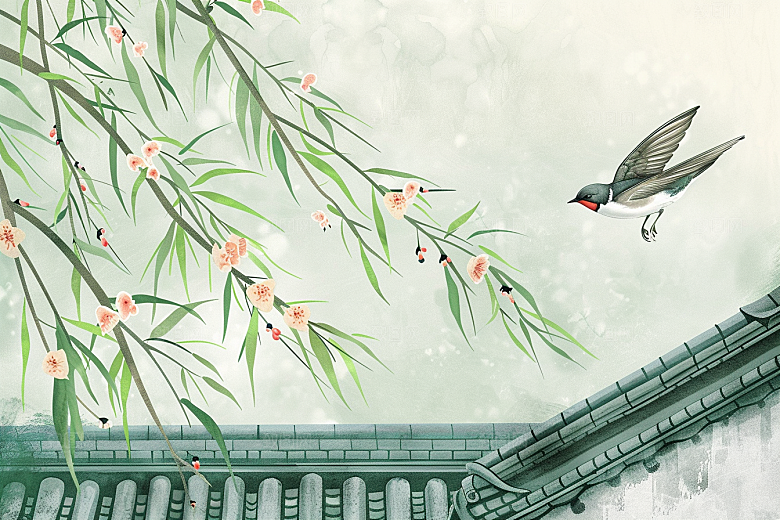 燕子春季春天插画