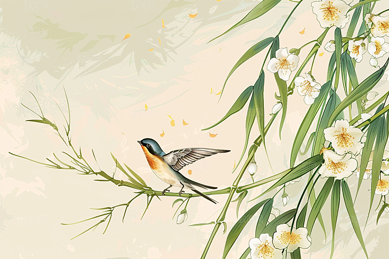 燕子高清谷雨插画