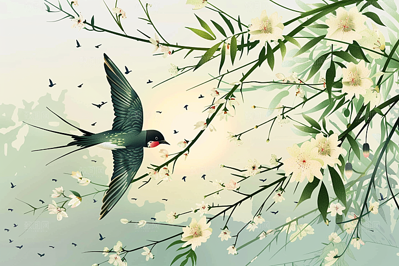 燕子清新高清插画