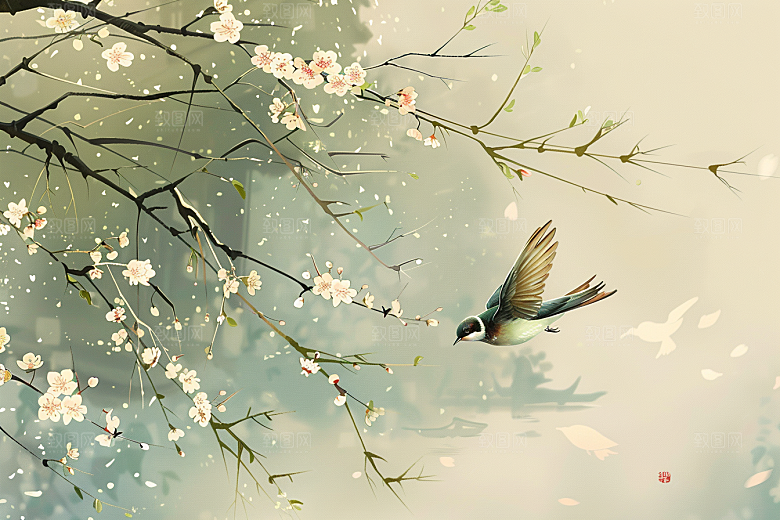 燕子清明谷雨插画