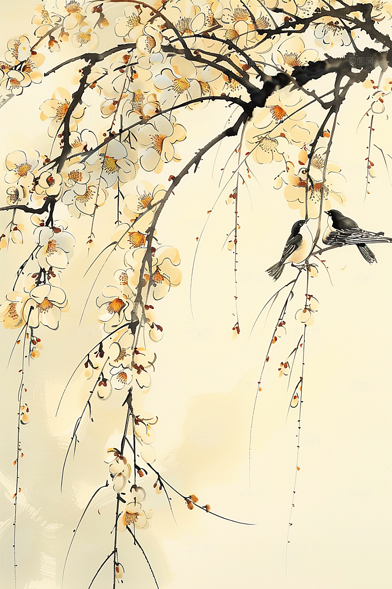 燕子手绘清明插画