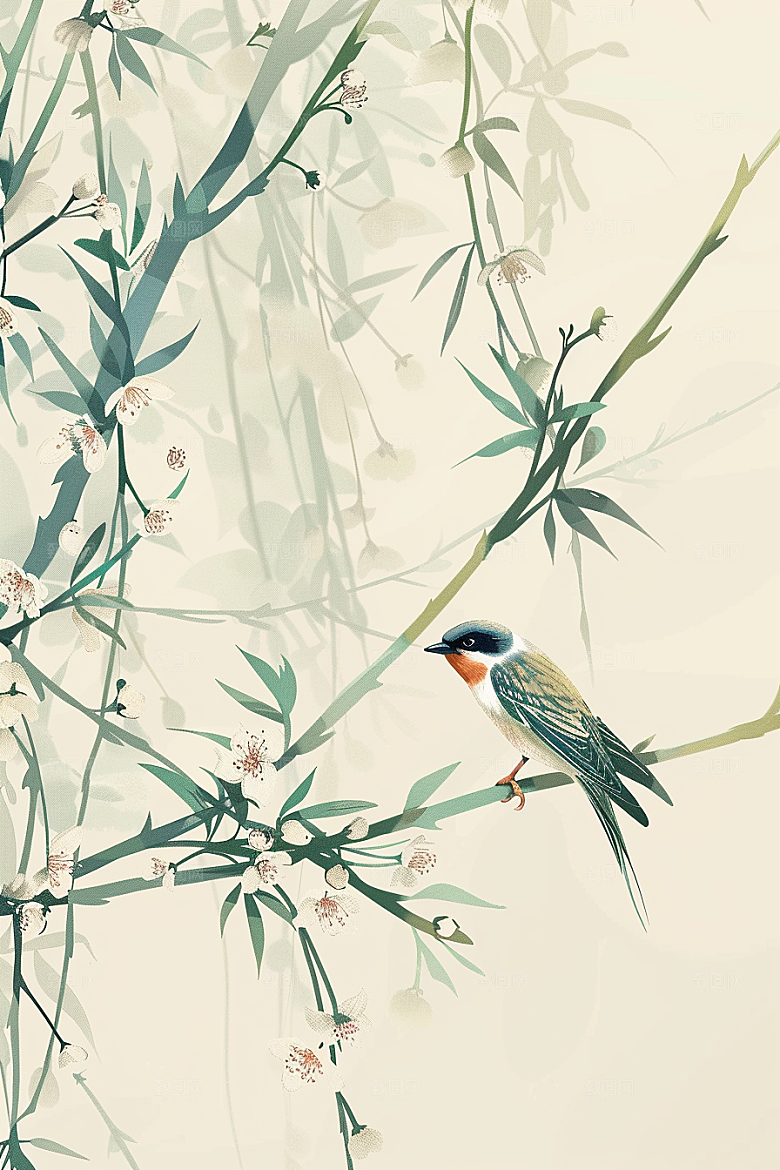燕子清新高清插画