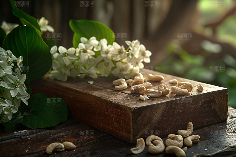 腰果炒货美味摄影图