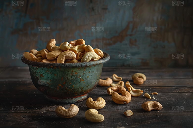 腰果坚果炒货摄影图