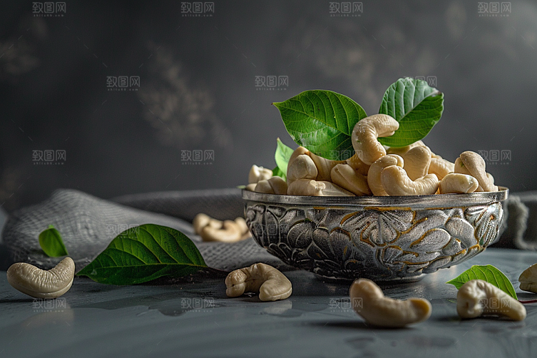 腰果坚果美食摄影图