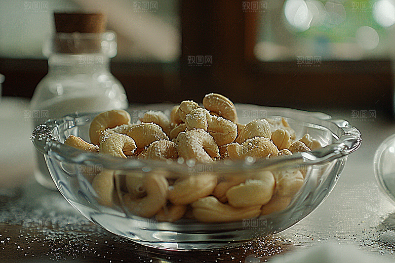 腰果零食干果摄影图