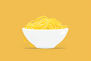 意大利面美食主食插画