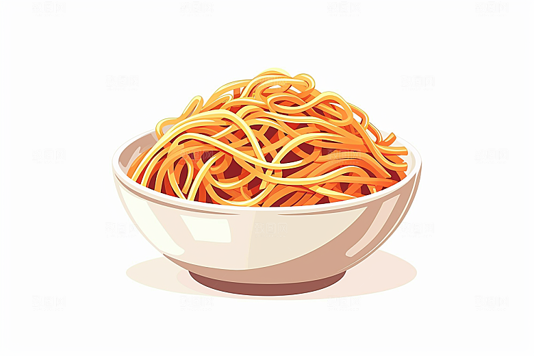 意大利面特色主食插画
