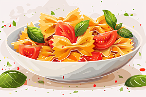意大利面肉酱面面条插画
