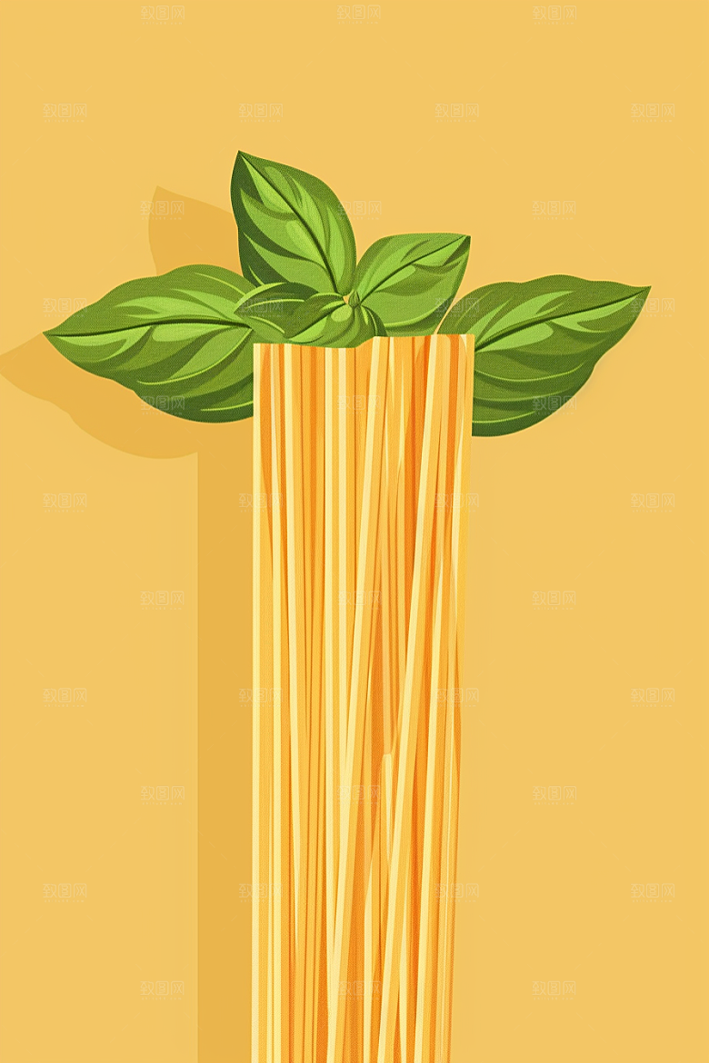 意大利面手绘面食插画