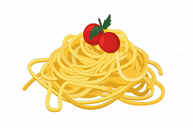 意大利面面食美食插画
