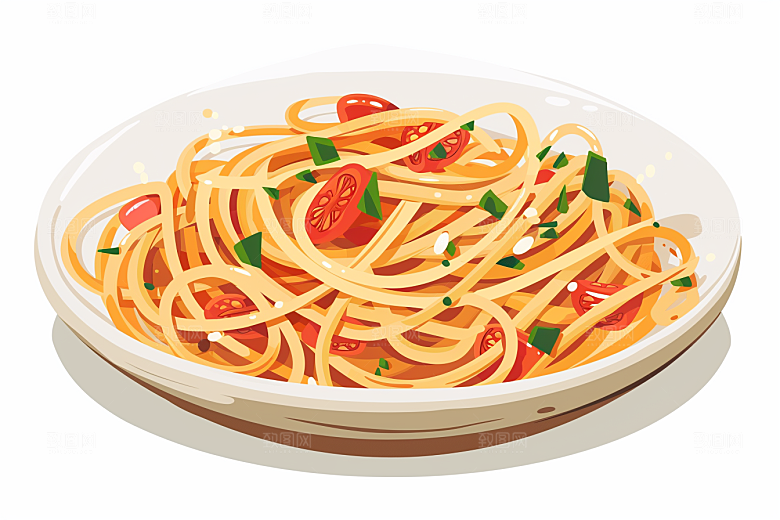 意大利面美食面食插画
