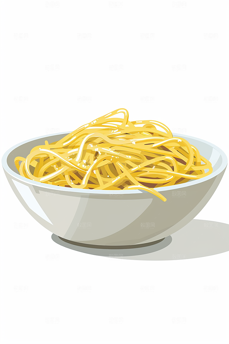 意大利面彩色美食插画