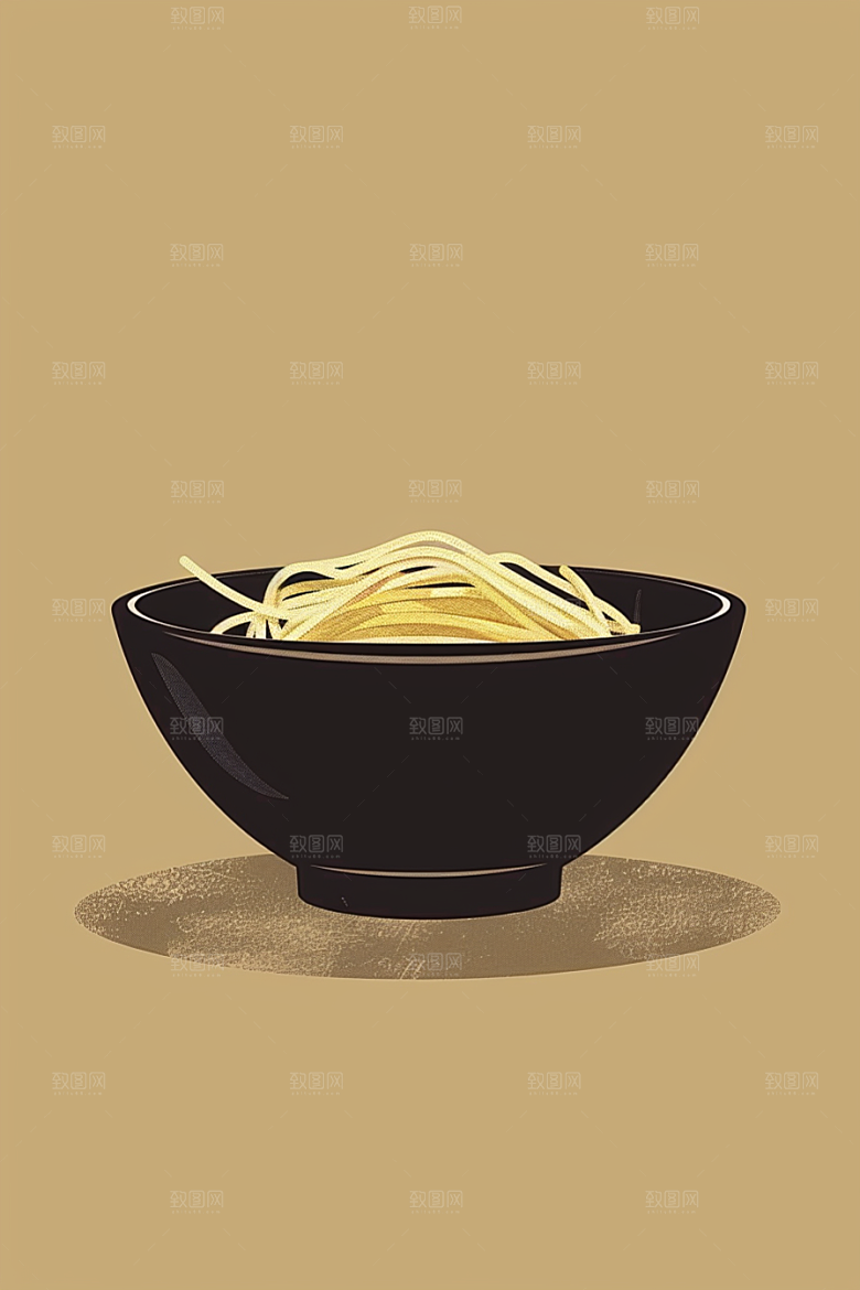 意大利面高清艺术感插画