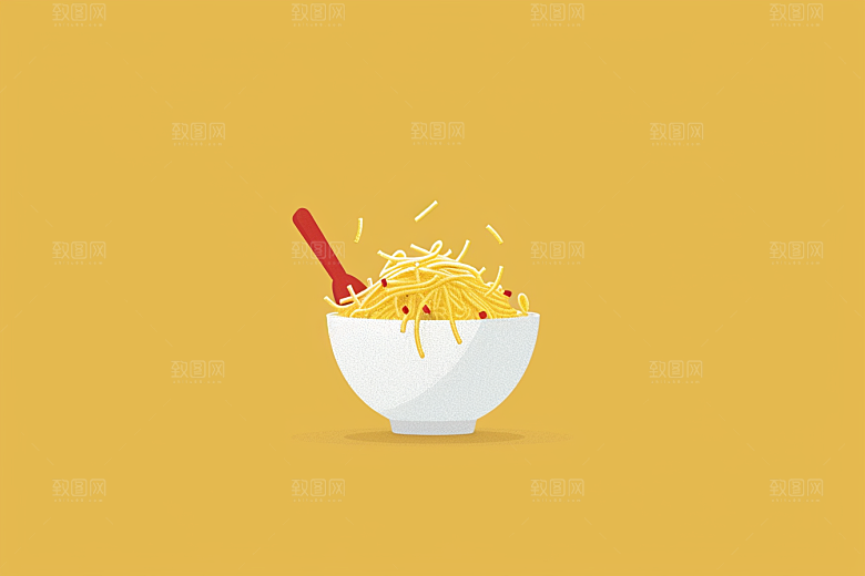 意大利面高清面食插画