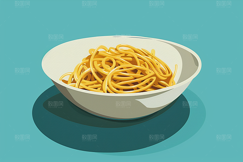 意大利面面食西餐插画