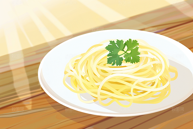 意大利面高清西餐插画