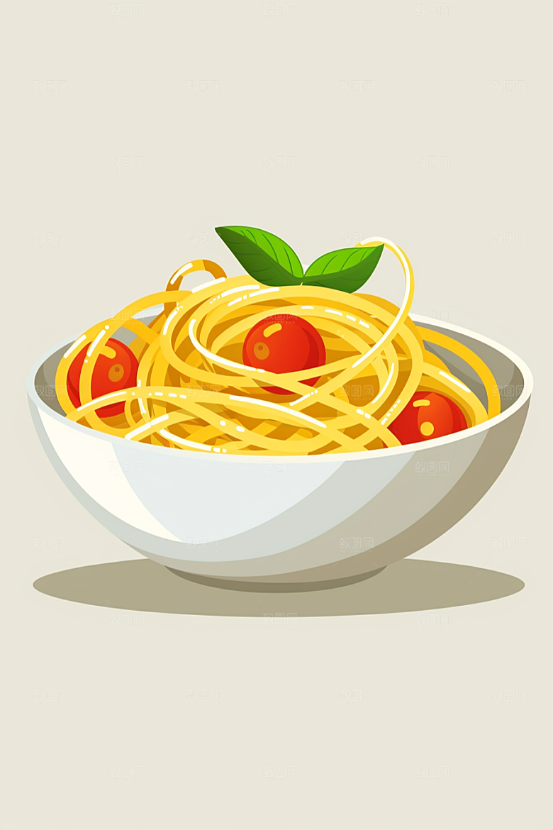 意大利面面条肉酱面插画