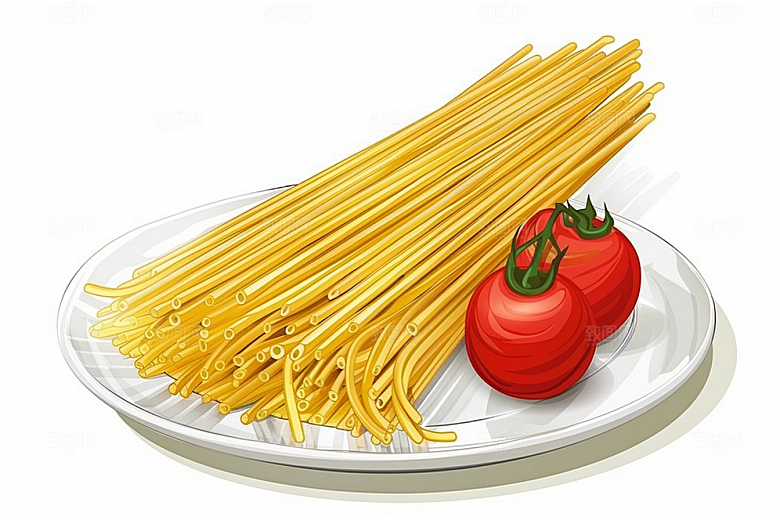 意大利面美食艺术感插画