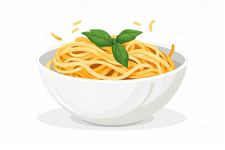 意大利面面食彩色插画