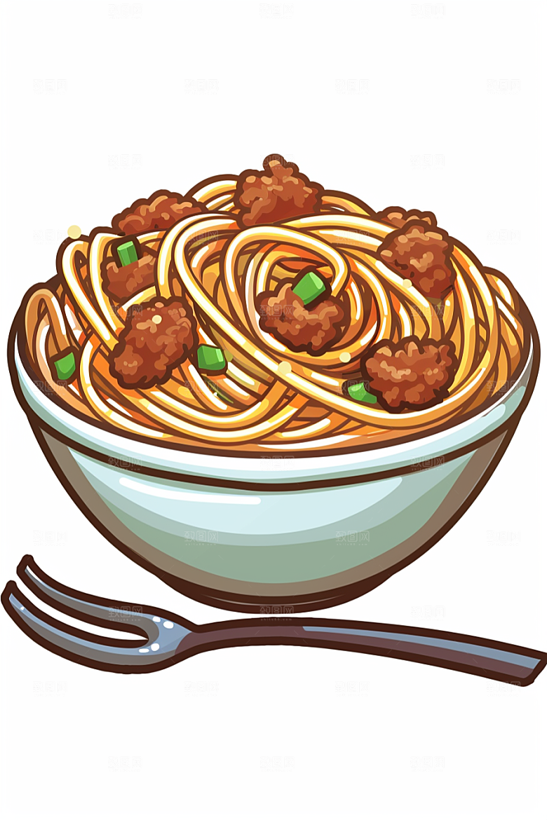 意大利面面条面食插画