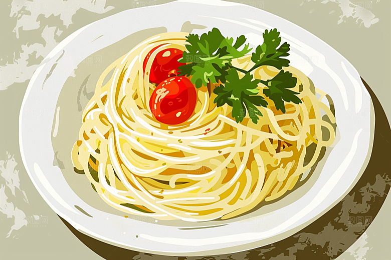 意大利面肉酱面高清插画