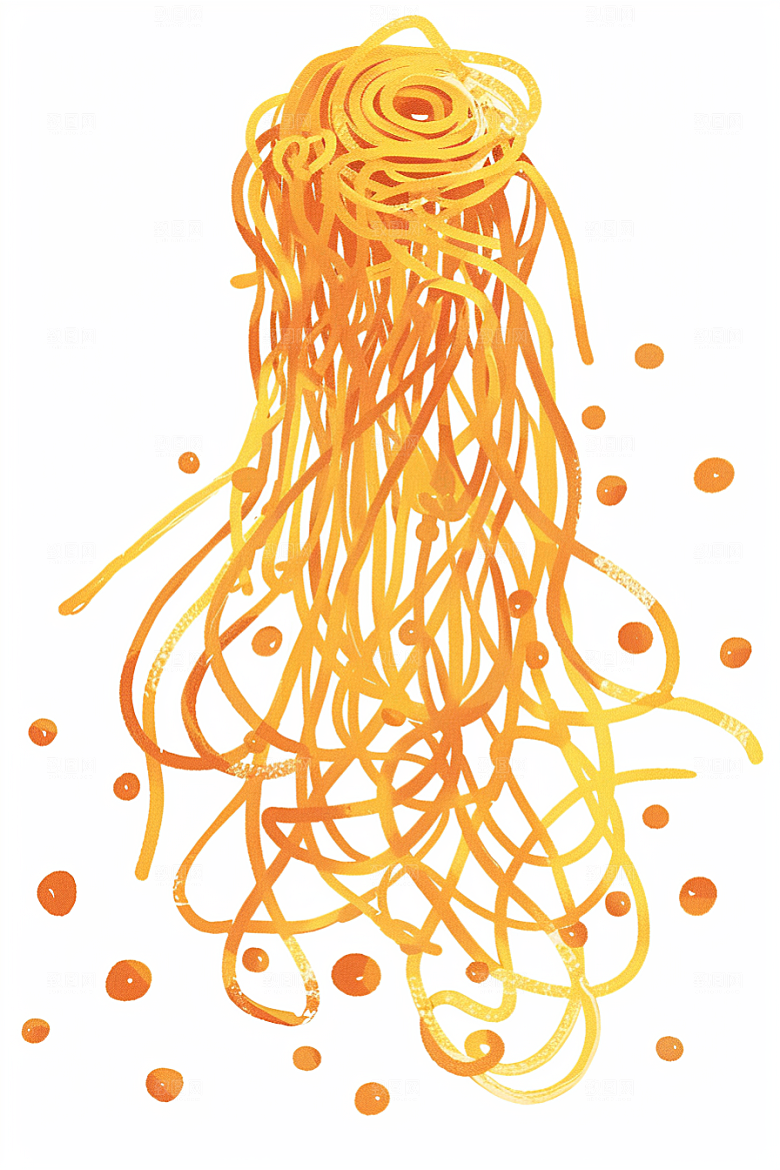 意大利面艺术感面条插画