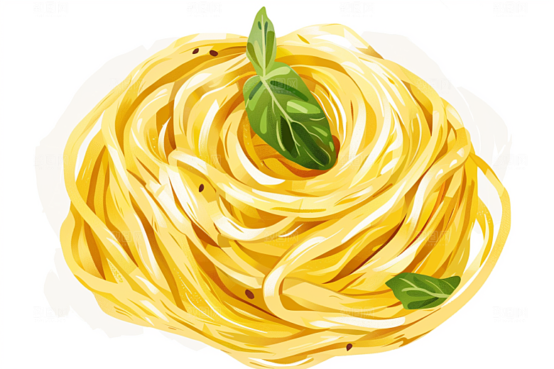 意大利面面食彩色插画