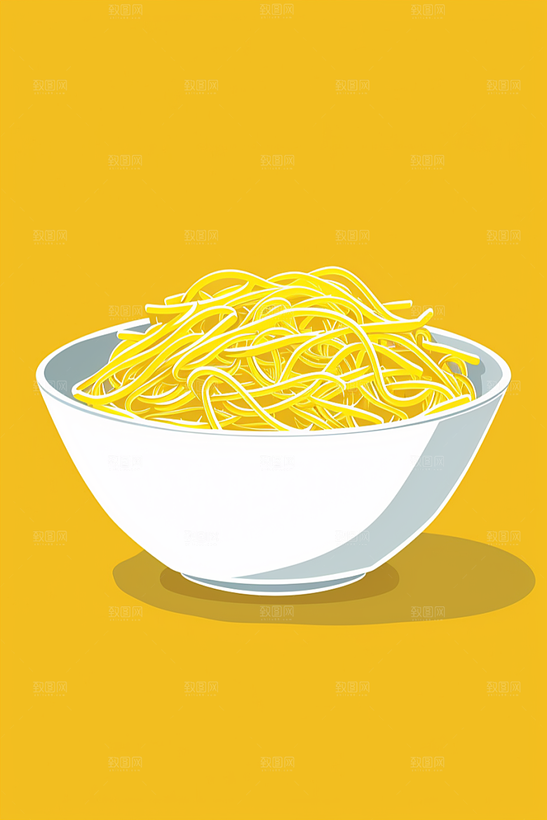 意大利面高清清新插画