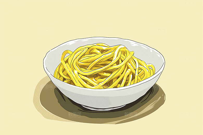 意大利面面食手绘插画