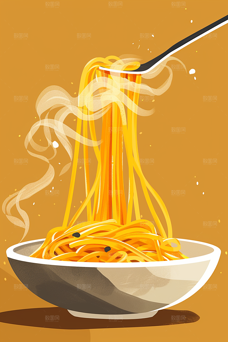 意大利面面条面食插画