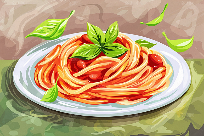 意大利面面食面条插画