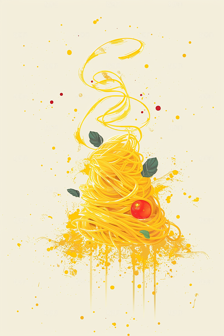 意大利面高清卡通插画