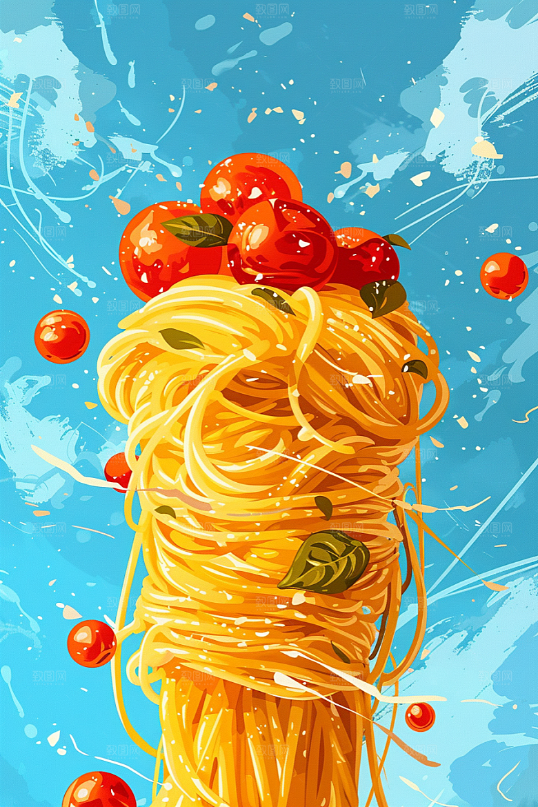 意大利面高清面条插画