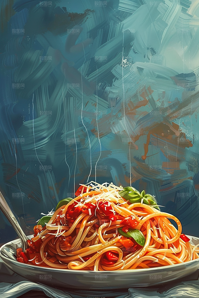 意大利面面食面条插画