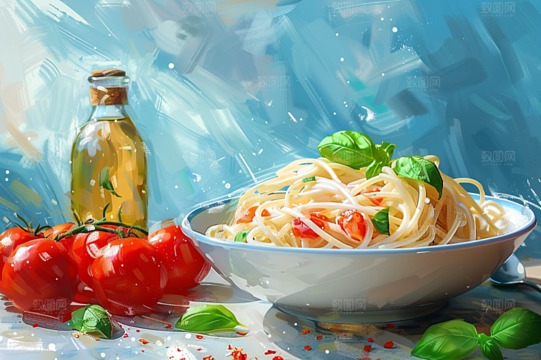 意大利面面食面条插画