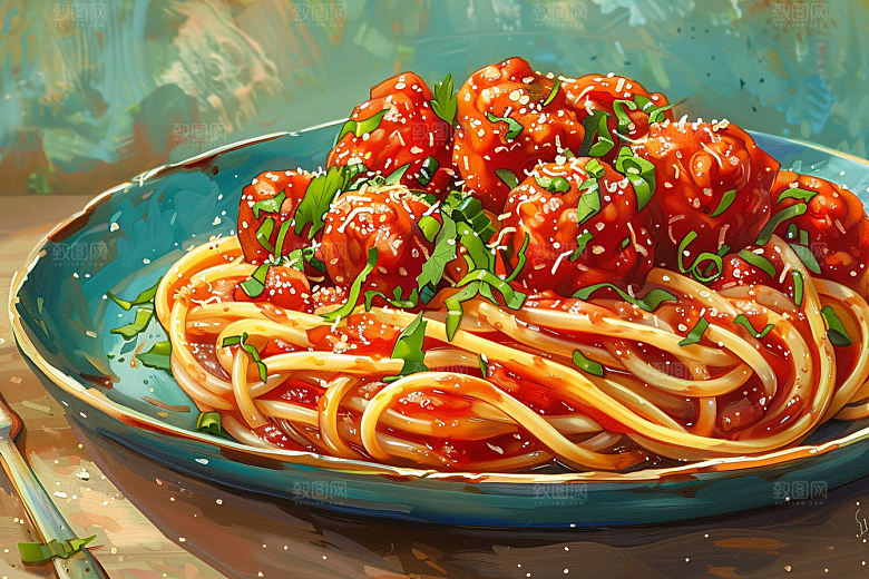 意大利面高清面条插画