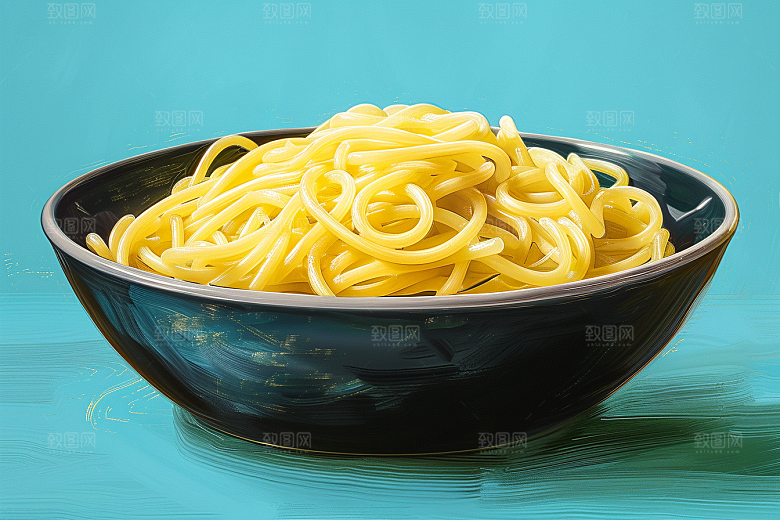 意大利面绘本风面食插画