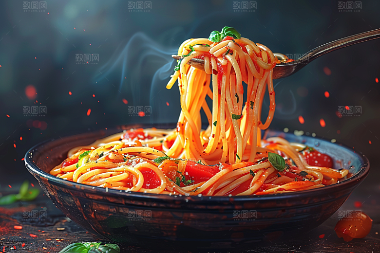 意大利面绘本风手绘插画