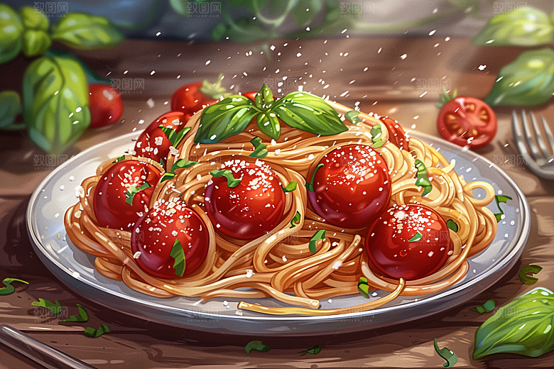 意大利面高清面条插画