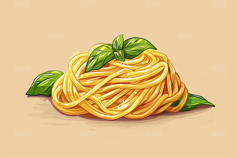 意大利面美食高清插画